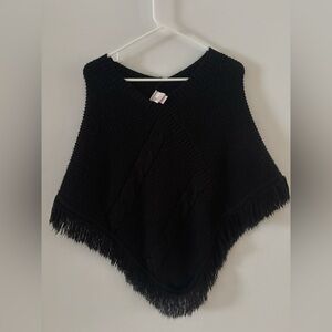 Girl’s Xhilaration Black Knit Poncho(cape).M-XL . Trendy & stylish. Boho Look!